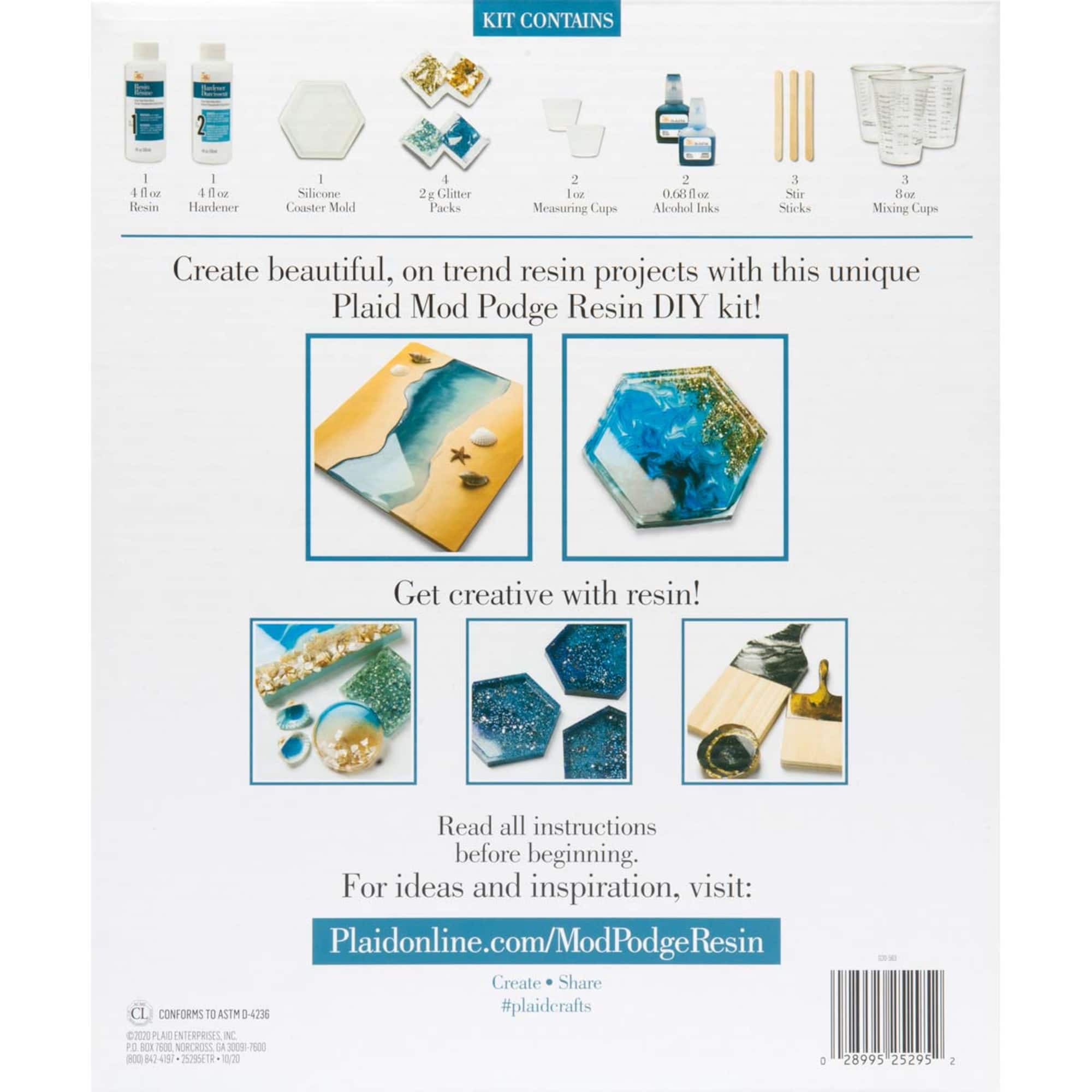 Mod Podge® Blue & Gold Do-It-Yourself Hexagon Coaster Kit